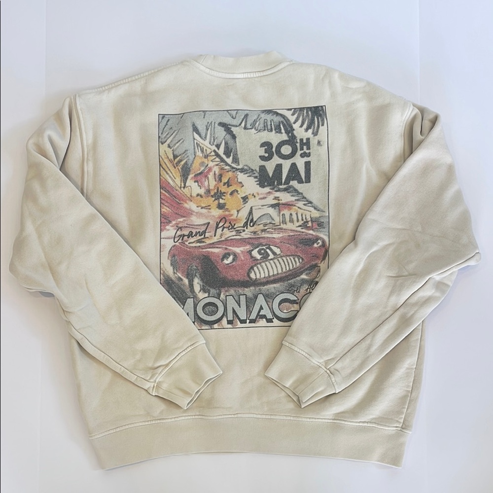 SET Active Cream Monaco Graphic Crew Neck Sweater